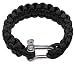 Professionelles Survival Armband aus geflochtener Paracord in schwarz mit Metallverschluss