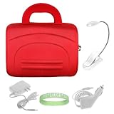 Red Nylon Amazon Kindle DX Hard Shell Carrying Case + White Rapid Kindle DX Car Charger + White Kindle DX Wall Charger + White Ebook Reader LED Light + Vangoddy tm, Live*Laugh*Love wrist band!!! (Kindle DX Not Included)
