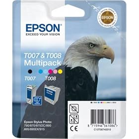 Epson T007 + T008 Twin Pack - Cartouche d'encre d'origine - 1 x noir, couleur (cyan, magenta, jaune)
