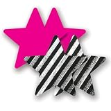 Nippies Sex Pistol Silver Striped Black Silver Star Nipple Cover Pasties