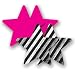 Nippies Neon Pink Metallic Silver Black Striped Star Waterproof Self Adhesive Fabric Nipple Cover Pasties