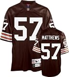 Clay Matthews Reebok NFL Brown 1987 Throwback Premier Cleveland Browns Jersey - Large