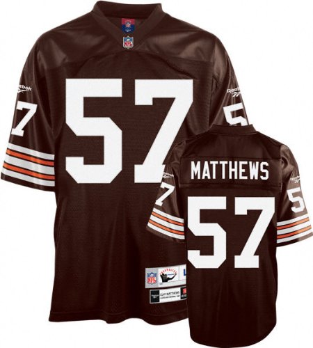 Clay Matthews Reebok NFL Brown 1987 Throwback Premier Cleveland Browns Jersey - X-Large