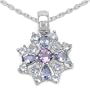 1.50 Carat Genuine Amethyst & Tanzanite Silver Pendant