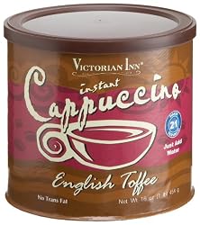 Victorian Inn Instant Cappuccino, English Toffee, 16-Ounce Canisters (Pack of 6)