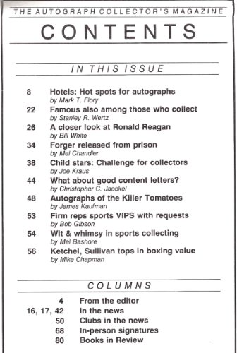 The Autograph Collector's Magazine (Volume 6 / No. 8 / October 1991)From Autograph Collector's