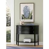 Powell Antique Black with Sand Through Terra Cotta Demilune Console Table
