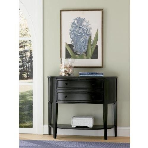 Powell Antique Black with Sand Through Terra Cotta Demilune Console Table