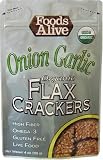 Foods Alive Golden Flax Crackers, Onion Garlic, 4-Ounce Pouches (Pack of 6)