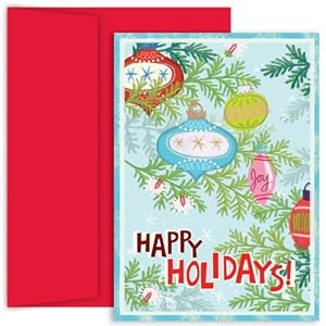 Retro Ornament Christmas Cards -