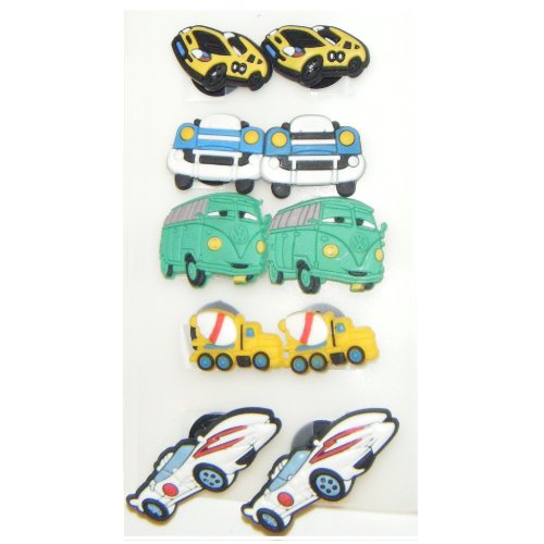 VEHICLES Crocs Buttons / Charms & Shoe Lace Tags - Set of 10