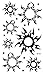 Supperb Mix Tribal Temporary Tattoos (Tribal Sun & Stars) - Set of 2