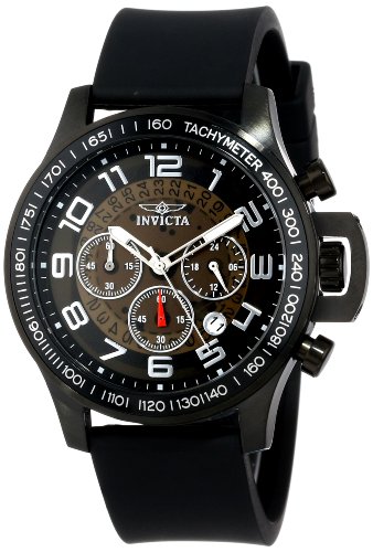 Invicta Men's 13807 Specialty Chronograph Black Dial Black Polyurethane Watch