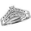 14K White Gold Diamond Wedding Set - 0.36 Ct.