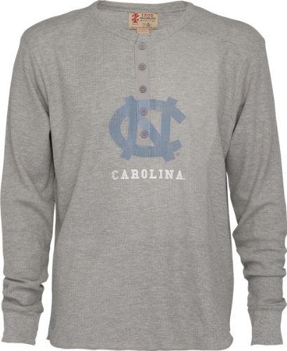 North Carolina Tar Heels Grey IZOD Thermal Henley Long Sleeve Shirt