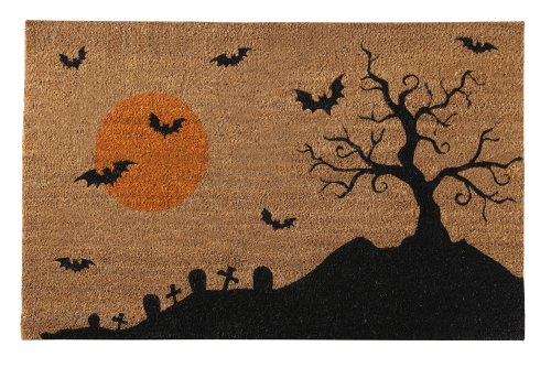 Graveyard Scene Halloween Decoration Front Door Coir Mat By Collections Etc