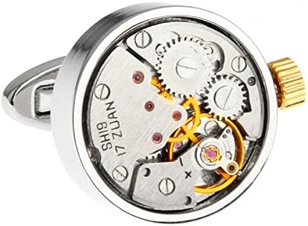 Inspire Jewelry Mens Watch Working Movement Steampunk Cufflinks with Presentation Gift Box Suit Wedding Business