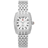 Expensive Diamond Watch, Michele Urban Womens Stainless Steel Case and Bracelet Silver Dial Swiss Quartz Movement Diamond Watch