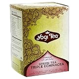 Yogi Tea Healing Formula, Green Tea Triple Echinacea, Tea Bags, 16-Count Boxes (Pack of 6)