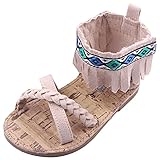 EOZY 夏 水泳 海 女児 ベビーサンダル 女の子 子供靴 キッズシューズ ビーチサンダル 赤ちゃん靴 ローマ風 エキゾチック フリンジ すべり止め (10CM, C)