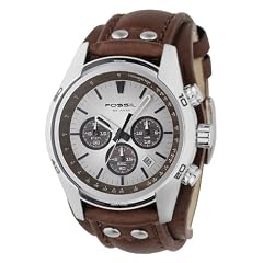 Fossil Herren-Armbanduhr Sport Chronograph Leder braun CH2565