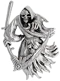 Sterling Silver Large Grim Reaper Pendant, 2 in. (50mm) tall