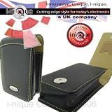 i-nique traditional soft Napa (BLACK) leather digital camera Case Cover for (Kodak Easyshare V610)