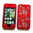 Apple iPhone 4 & 4S Snap-On Protector Hard Case "Aloha Flowers Red" Design