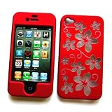 Apple iPhone 4 & 4S Snap-On Protector Hard Case "Aloha Flowers Red" Design