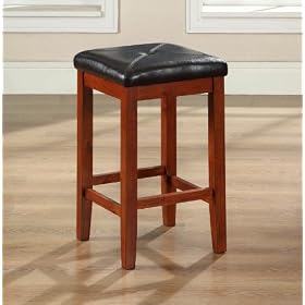 Crosley Furniture 24 Upholstered Square Bar Stool in Vintage Mahogany 
