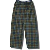 Calvin Klein Microfiber Flannel Lounge Pants for Children in Green / Navy Plaid