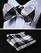 SetSense Men's Plaid Jacquard Woven Self Bow Tie Set