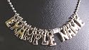 Personalised metal name necklace KATIE