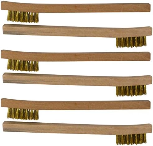 COLONIAL Wood Handled Brass Wire Brush 6-Pack