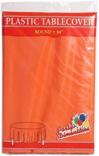 Plastic Round TableCovers 84" - 22 Colors Select Color: Orange
