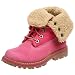Timberland Little Kid Authentics 6" Shearling Boot,Pink Nubuck with Pink Suede,2 M US Little Kid