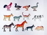 ~ 12 ~ Farm Animal Figures / Toys ~ Hard Plastic ~ NEW