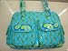 Candice Green Paisley in Ocean Blue Handbag with Flap Pockets