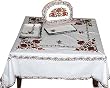 White Tablecloth and Napkins Cotton Embrodered 48 x 48 inches