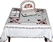 White Tablecloth and Napkins Cotton Embrodered 48 x 48 inches