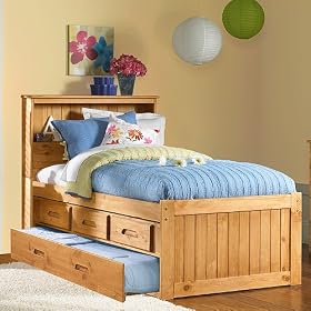 Explorer Twin Bookcase Captains w  3 Drawer Elv. Ped and Trundle: Desk Hutch and Chair, TV...