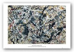 Silver On Black by Jackson Pollock 36"x24" Art Print Poster
