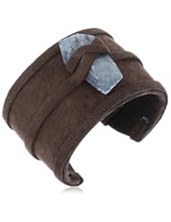Annie Hammer Jewelry Kyanite Leather Cuff Bracelet, 6.25"