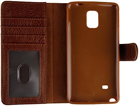 Galaxy Note 4 Case, xinyishi Case for Samsung Galaxy Note 4 [ PU leather ] wallet style design (Brown)