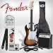 Fender Starcaster Sunburst Electric Stratocaster Guitar Kit - Includes: Guitar Stand, Strap, and Gig Bag. Additional accessories included: 10 Watt Guitar Amp, 10' Cable, Guitar Tuner, Strings and Fender/GoDpsMusic 12 Pack Pick Sampler Pack and Info sheet (DPS-FN-SAMPLER)