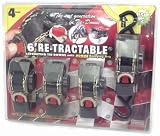 Erickson Ratcheting Tie Downs 6' Retractable 4PK