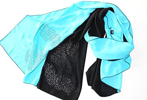 TheTwelve Mix-matched HIJAB Scarf Hand-made Silky Polyester 2 colors (Aqua Blue)