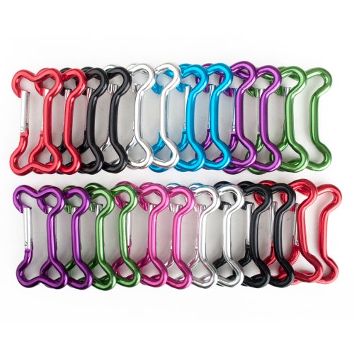 GOGO 24 PCS Aluminum Bone Carabiners in Assorted Colors, Gift Idea