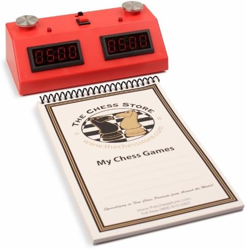 ZMF-II Red Digital Chess Clock with The Chess Store Scorebook