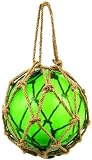 6 Inch Green Glass Fishing Float Buoy Reproduction Nautical